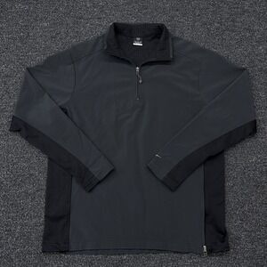 NikeSphere Pro Mens XL Black 1/4 Zip Performance Pullover Gold Swoosh Jacket Run